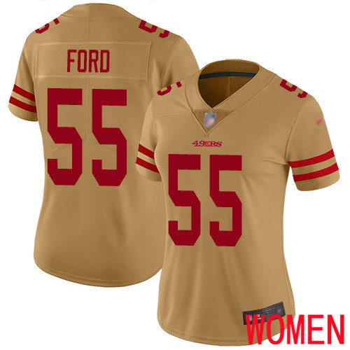 San Francisco 49ers Limited Gold Women Dee Ford NFL Jersey #55 Inverted Legend